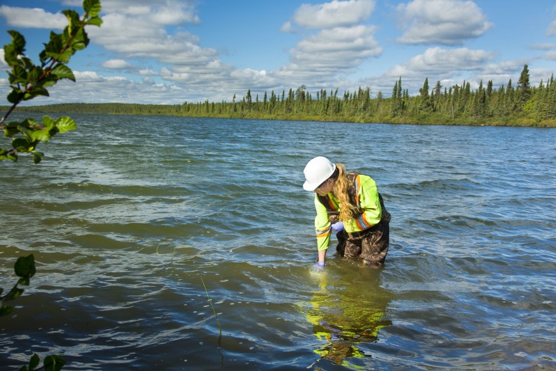 Water quality monitoring near the ore processing plant McClean Lake Mill plantMcClean Lake Mill plant. 