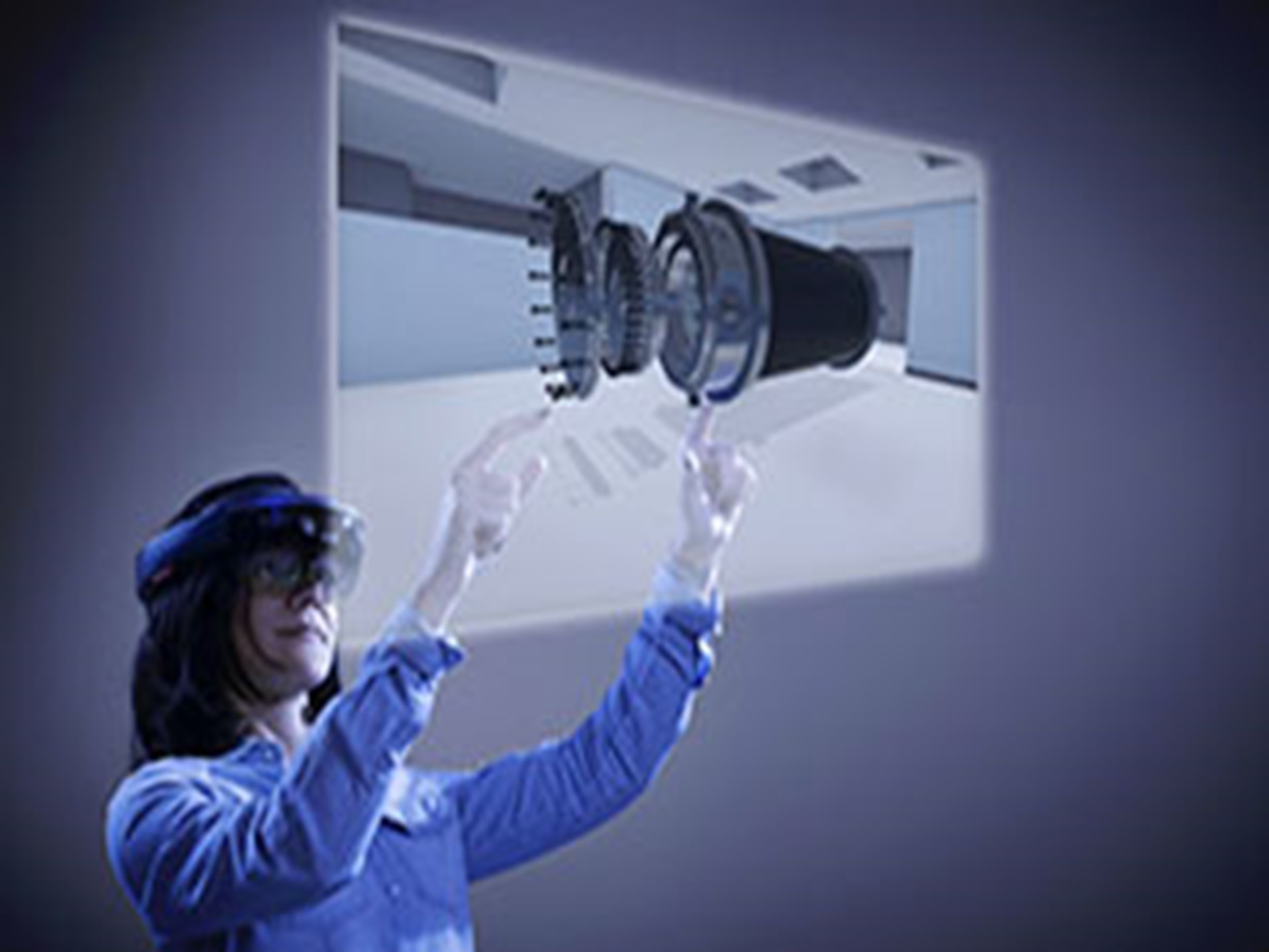 Woman uses the virtual reality headset. TNG3