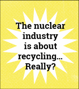 Image featuring the text "Nuclear power can be recycled... really?"