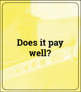 Image featuring the text "Does it pay well?"